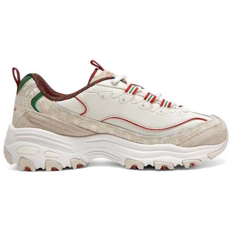 Skechers DLites 1.0 Сетка Синтетическая кожа Рождественские Удобные Универсальные Модные Низкие Папины Кроссовки Женская кроссовка Белый 150037-NTMT