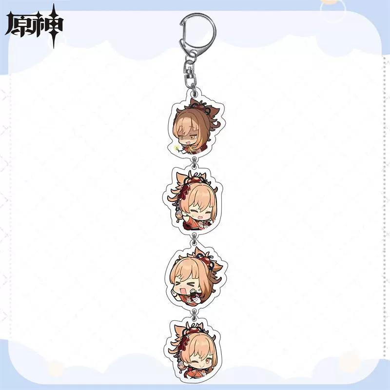 Окружающая цепочка ключей Genshin Impact Funina Linni Mandrill Sanshimi подвеска акриловая школьная сумка украшение цепочка подарок