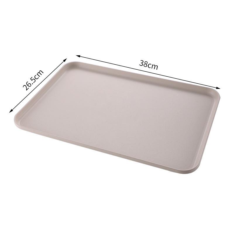 Nordic Style Rectangular Plastic Tray Household Thickened Food Plates Bread Pan Non-slip Tableware Storage Tray Kitchen Utensils