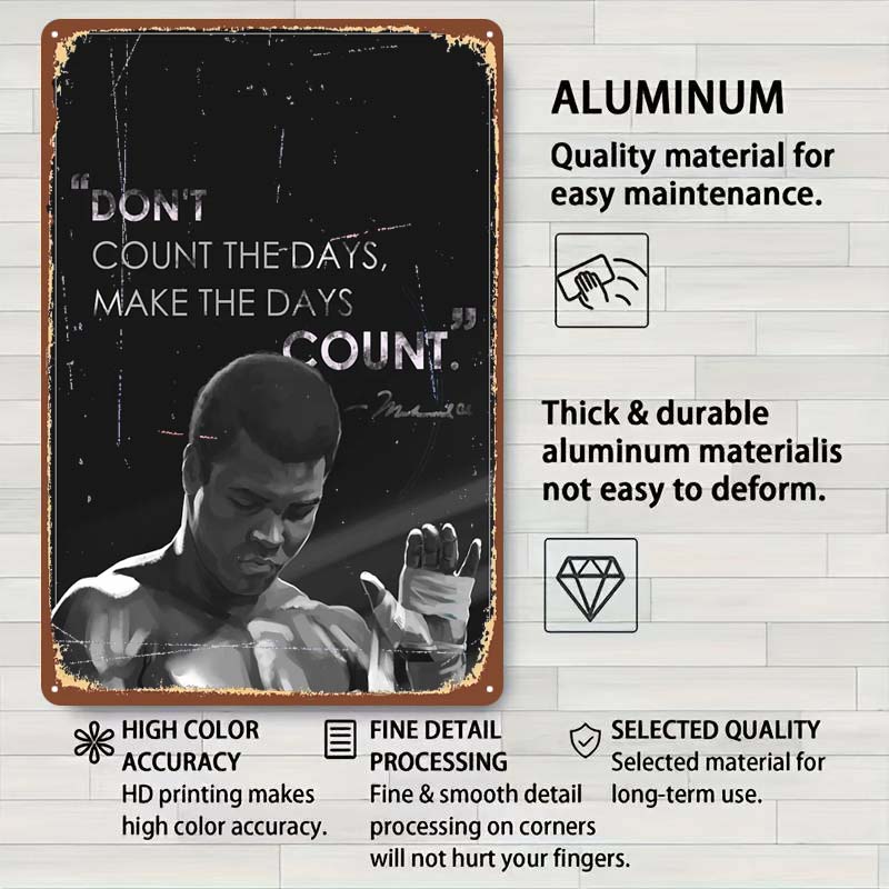 Металлические постеры с изображением Мухаммеда Али, боксера, декор для комнаты, изготовленные на заказ металлические таблички с боксерскими мотивами для украшения стен, ретро-стиль для дома и мужской тематики.