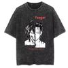 Attack on Titan Mens and Womens Washed TShirt Eren Yeager Summer Anime  Cotton Tee Retro Distressed Yk Short Sleeve Top