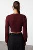 Women's Elegance Style Sweater Stone Crop Soft Textured Double Breasted Knitwear Sweater