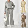 2024 Minimalist Women's Solid Color Casual Set - Autumn/Winter Drawstring Sportswear