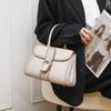 2024 New Niche High-End Stitched Fashion Handbag with High-Quality Horseshoe Buckle, Single-Shoulder Crossbody Small Square Bag