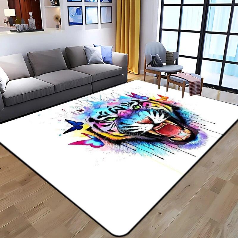 3D Printing Tiger Beauty Printed Carpet for Living Room Non-Slip Area Rug Bedroom Modern Home Decoration Yoga Mat Dropshipping