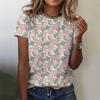 Cute 3D Printed Love Heart Pattern T-Shirt For Women Short Sleeves Summer Harajuku Loose T Shirts Round Neck Tops Tees