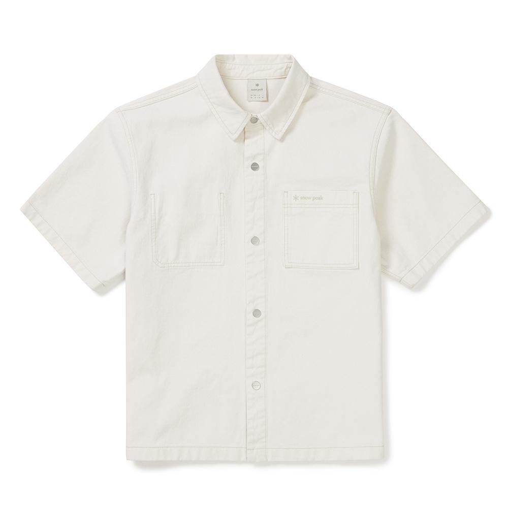 [Snowpeak] Denim Short Sleeve Shirt Ivory (S25ZMFSH76)