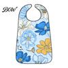 Full Coverage Meal Bib Adult Bib, Waterproof Easy Clean Feeding with Floral Printed, Elderly Clothing Protector, for Seniors Dining Aid Reusable