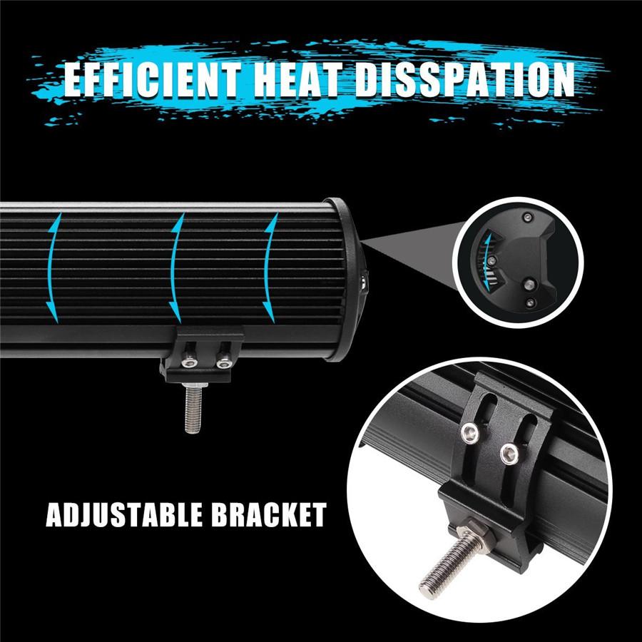 6.5" 72W Quad Row Light Bar LED Flood Work Light Flood Light for Truck Car ATV