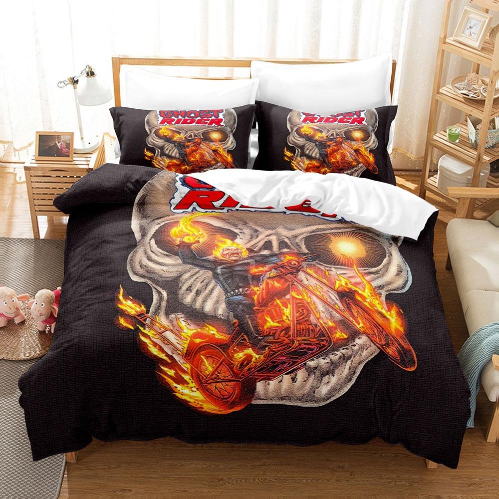 Halloween Bedding Comforter Sets Skull 3D Printed Comforter Sets Ultra Soft & Comfortable King Size Bedding Sets Decorative