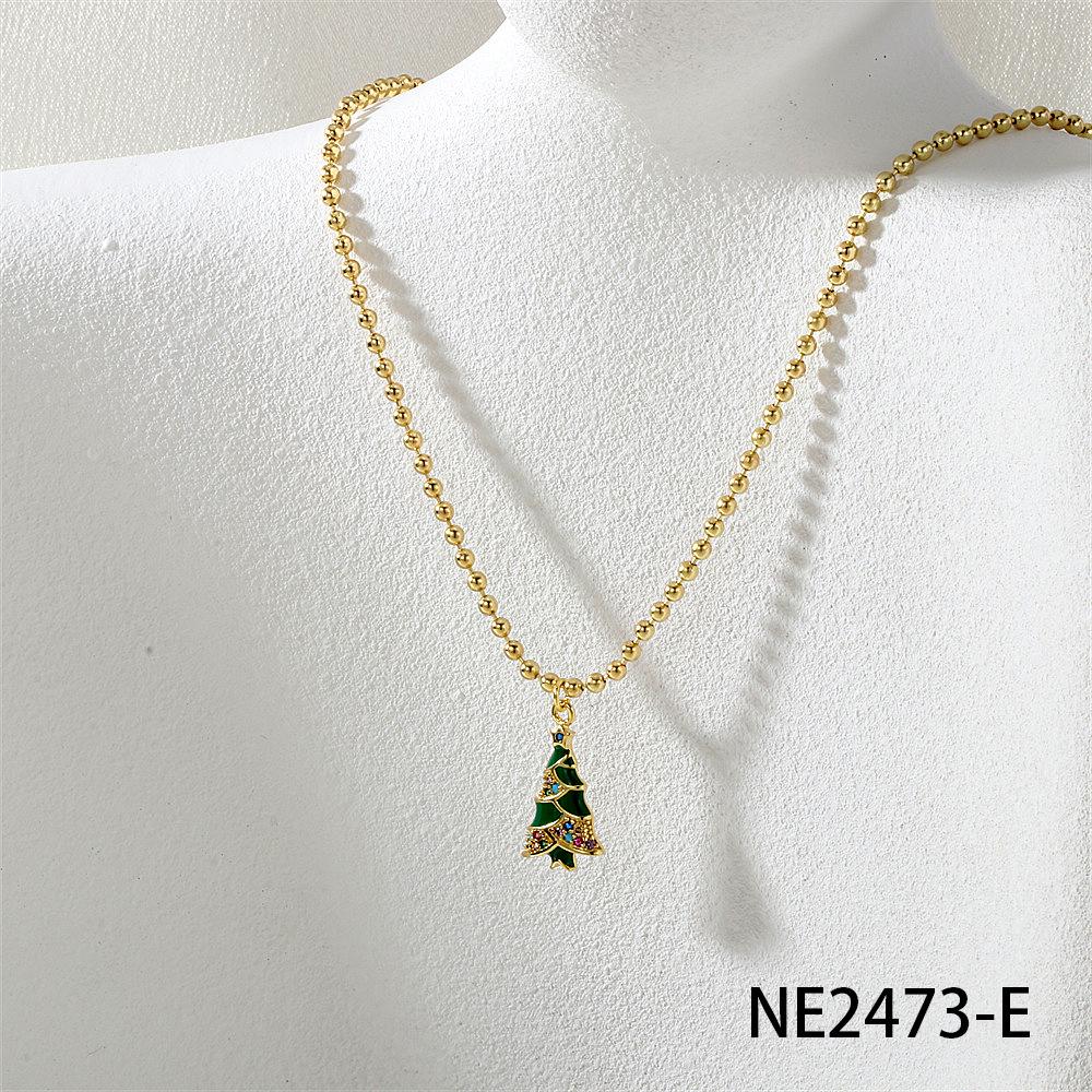 Рождественская коллекция: Ожерелье из бусин с шармами в виде дерева, снеговика, Санты, оленя, венка, перчаток и носков