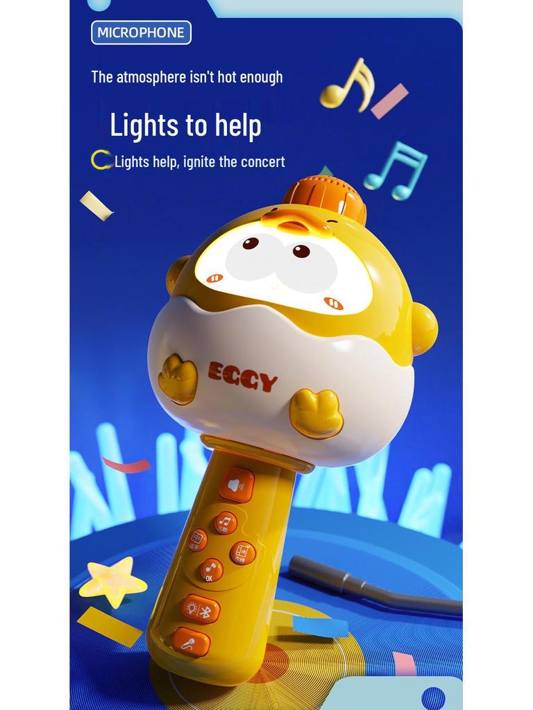 Мультяшный Bluetooth Караоке Микрофон и Динамик для Детей: Игрушка для пения и музыкального взаимодействия между родителем и ребенком