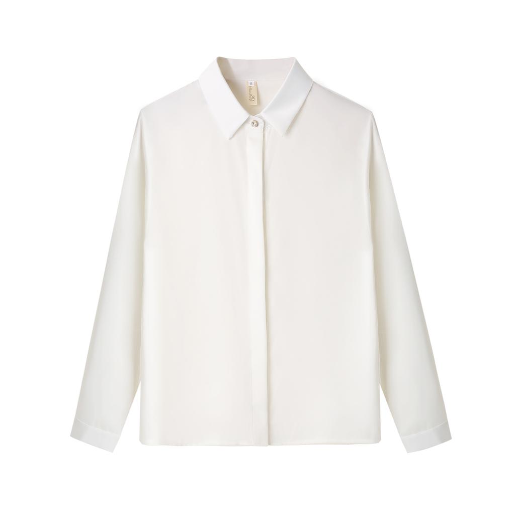 Рубашка с длинными рукавами, женская весенне-осенняя атласная темпераментная универсальная свободная повседневная рубашка