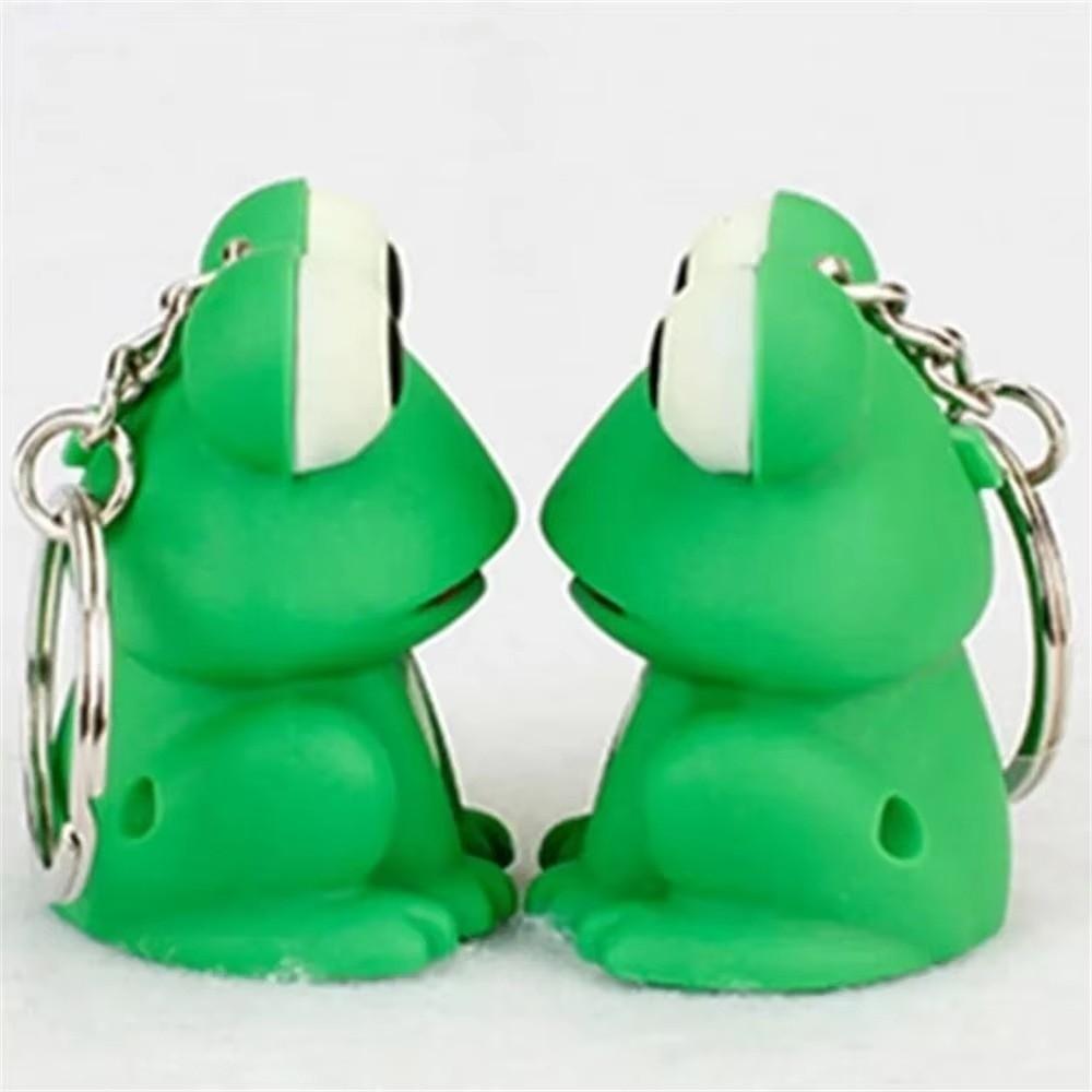 Sound Key Frog Keychain Metal Rings Cartoon Keychain New Animal Keyring Bag Decoration
