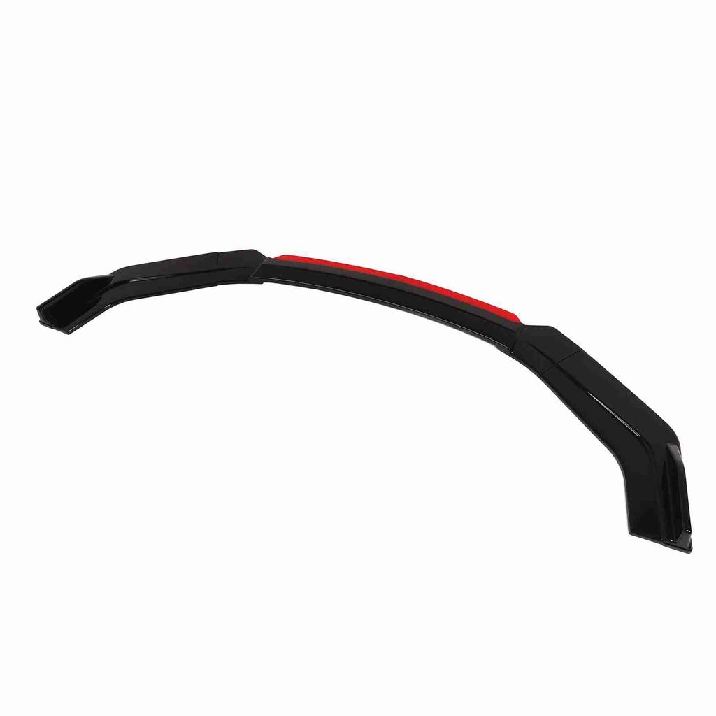 6PCS Front Bumper Lip Separator With Red Front Lip Glossy Black Bumper Lip Diffuser Splitter
