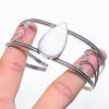 Natural Mother Of Pearl Gemstone 925 Sterling Silver Cuff Bangle Adjustable J7e12