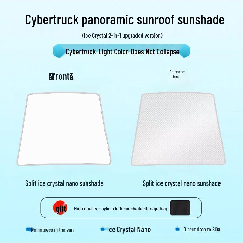 Tesla Cybertruck Ice Crystal Sunroof Sunshade: Car Roof Skylight Sunscreen & Heat Insulation.