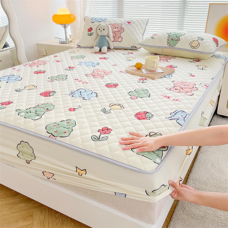 Антибактериальный комплект из трех предметов из хлопка и сэндвича. Утолщенное хлопковое покрывало, матрас с хлопковым нескользящим защитным чехлом Simmons.