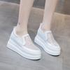 Loafers Summer Women's Thin Women's Casual Single Shoes Mesh Breathable Little White Shoes Women's Inner Height Increase Versatile One Pedal