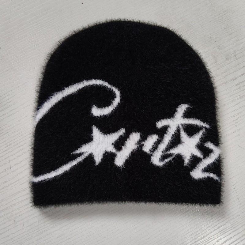 Winter Faux Mink Knit Beanie Unisex Streetwear Warm Jacquard Hat