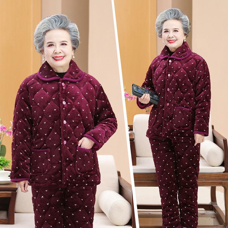 Зимний пижамный комплект Женское утолщенное термобелье Домашняя одежда комплект из двух предметов
