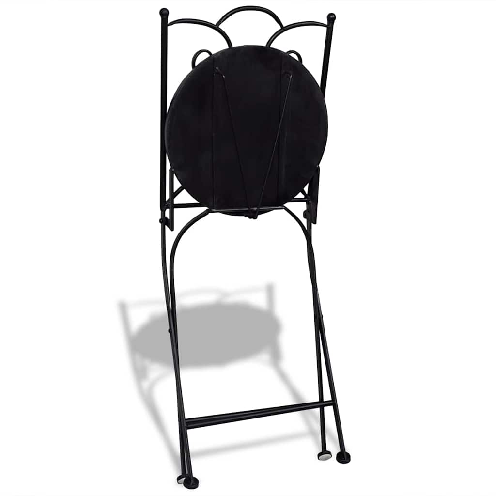 Bistro Chairs Foldable 2 pcs Ceramic Blue and White