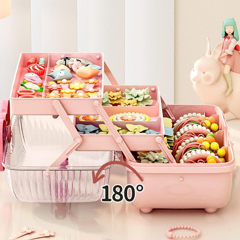 Children's Storage Box  Multi-layer Hairpin Storage Box Cute Girls Jewellery Box Children's Hair Accessories Storage Box