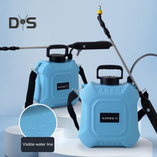 Садовый электрический опрыскиватель 5 л/8 л, ранцевый опрыскиватель с плечевым ремнем, телескопическая штанга, 2 насадки, работающий от аккумулятора, для ухода за газоном и двором