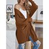 Women's Autumn/Winter Knitted Solid Colour Pocket Cardigan Sweater