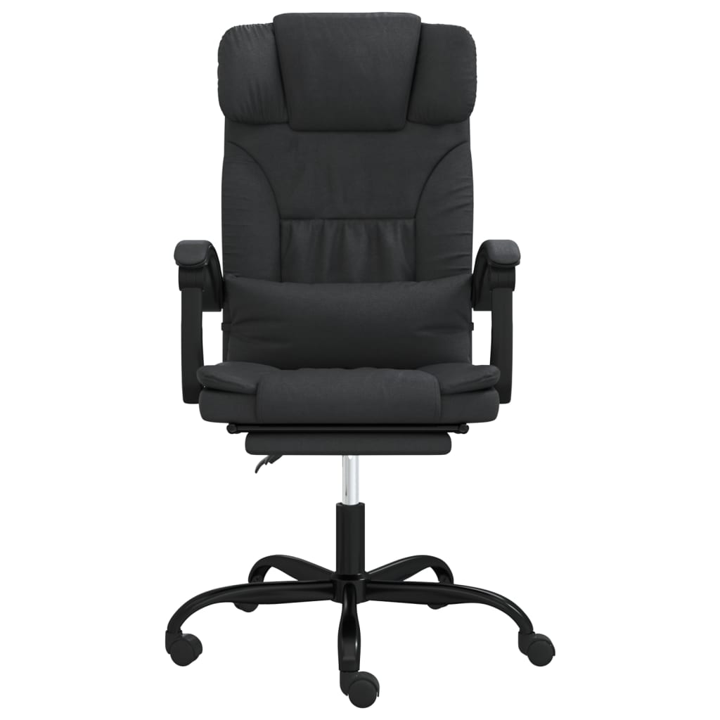 Office Chair with Reclining Function Black Faux Leather