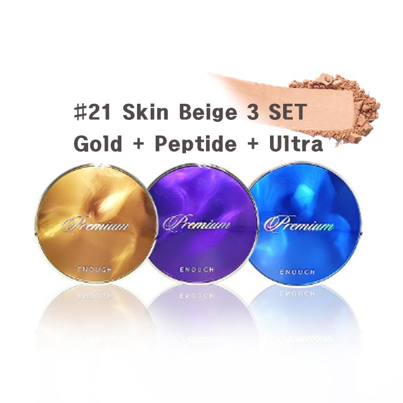 ENOUGH Premium Ultra X10/ 8Peptide/ Rich Gold Two-Way Cake SPF50+ PA+++ with Refill 11g (20 Options)