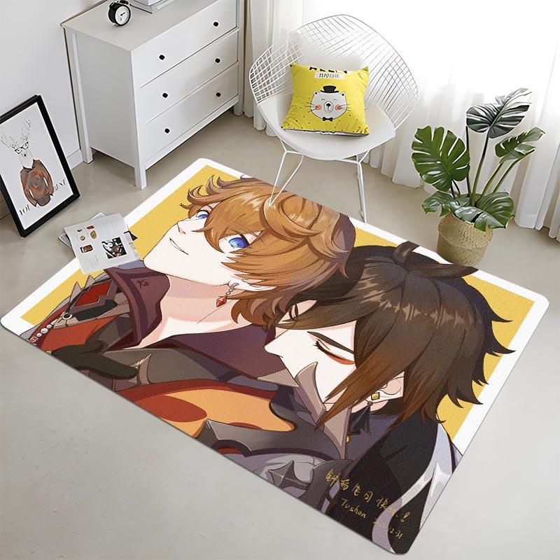 Аниме-игра Genshin Impact Area Rug Напольный коврик Ковер для спальни Детская игровая зона Ковер Ковер из пены с эффектом памяти Ковер в стиле аниме
