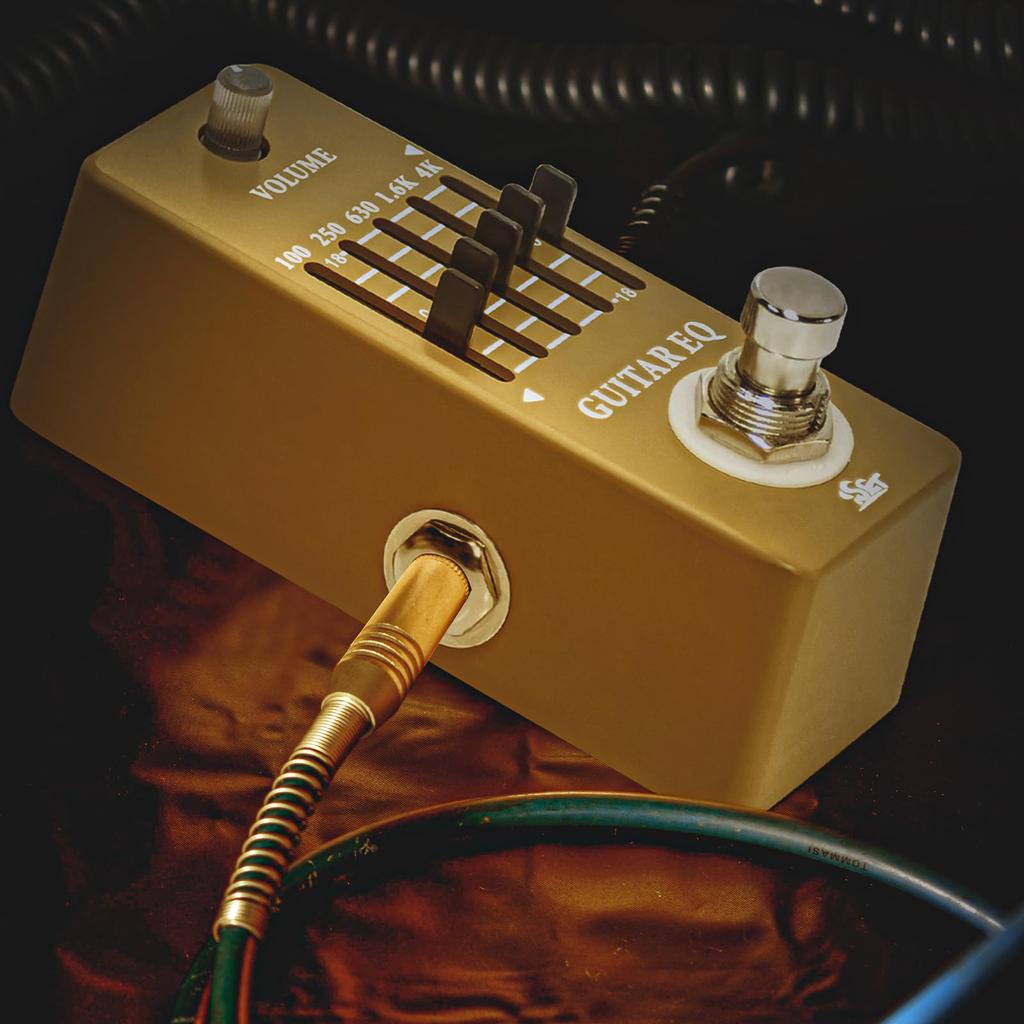 ISET EQ Pedal for Electric and Acoustic Guitar with True Bypass Equalizer, 100Hz, 250Hz, 630Hz, 1.6kHz, 4kHz, (Guitar Equalizer)
