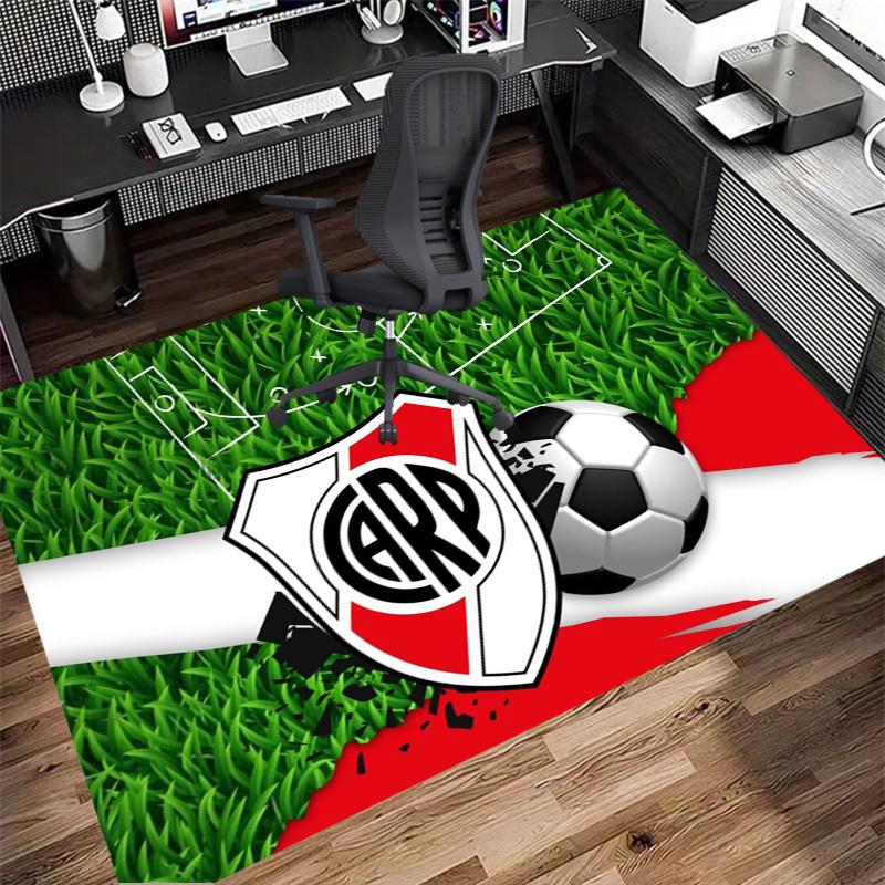 River Plate КАРП Герб Футбольное Поле Травяной Принт Ковер Зональный Аргентинский Футбольный Фан Нескользящий Прямоугольный Коврик для Пола Игровая Комната Спортивный Фан Домашний Декор Ковер
