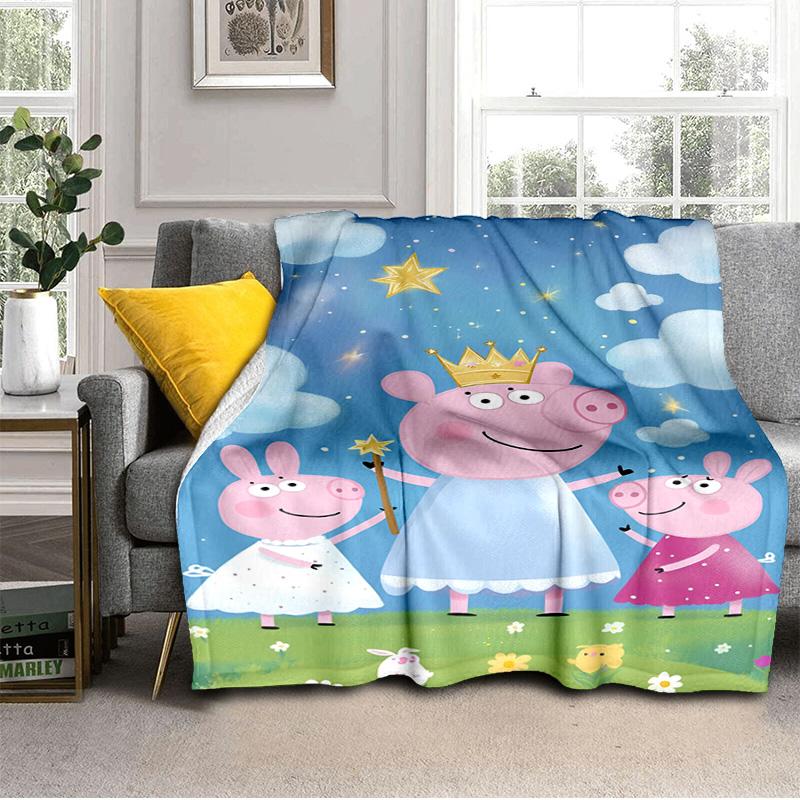 Princess Peppa Blanket Suitable for Sofas, Beds, Offices, And Camping - Perfect Gift for Halloween Christmas