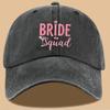 pc BRIDE SQUAD Pink Letter Print Baseball Cap with Crown Cocktail And Heart Patterns Fashionable Trendy Duckbill Hat Adju