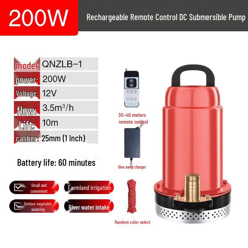 Rechargeable Wireless Remote Control Submersible Water Pump for Agricultural Irrigation