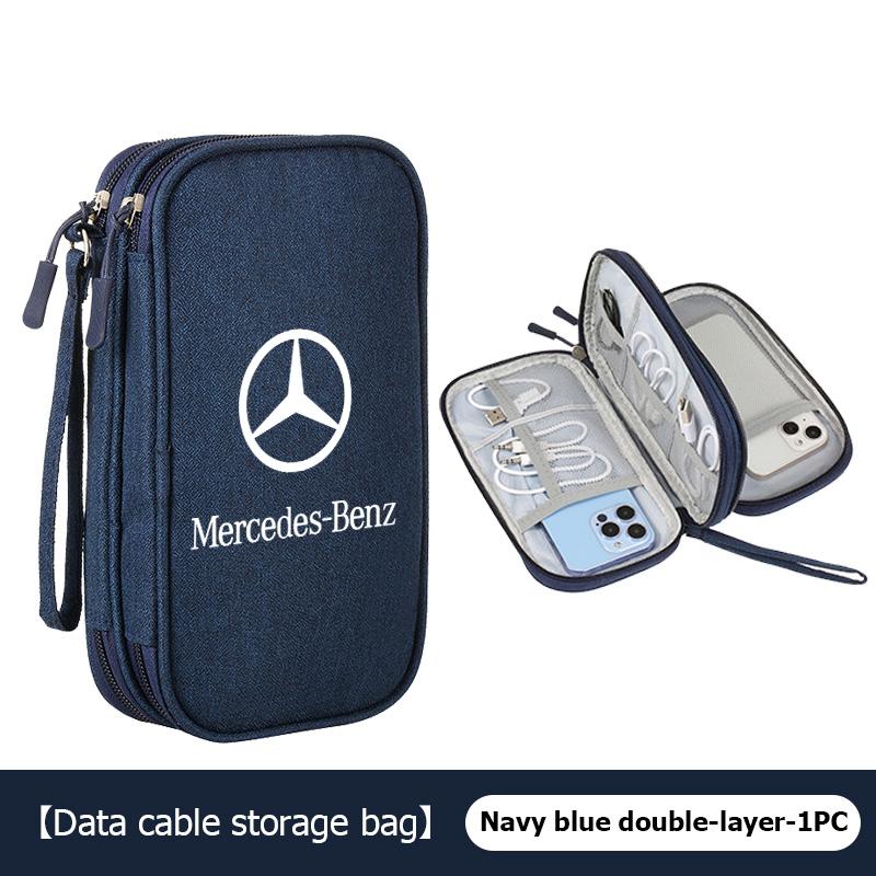 wlfx3 For Benz Portable Digital Storage Bag Organizer Phone Charging Data Cable Storage Bag CITAN VITO SPRINTER CLS SLK Sport ML C200