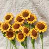 Finished Crochet Sunflower Bouquet Artificial Flowers Hand-Knitted Gift For Mother's Day Gifts Women Home Room Decor Flower