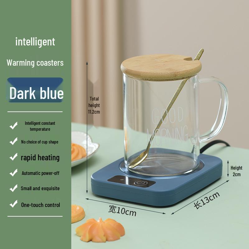 55° Heated Insulating Ceramic Mug with Coaster - Keeps Drinks Warm