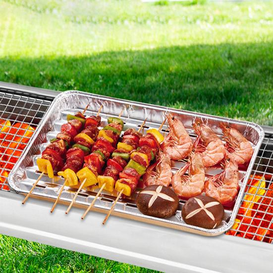 Yousheng 10/20Pcs Aluminum Foil Pans Heavy Duty Heat-Resistant Ribbed Bottoms Baking Trays Multifunctional Baking Trays