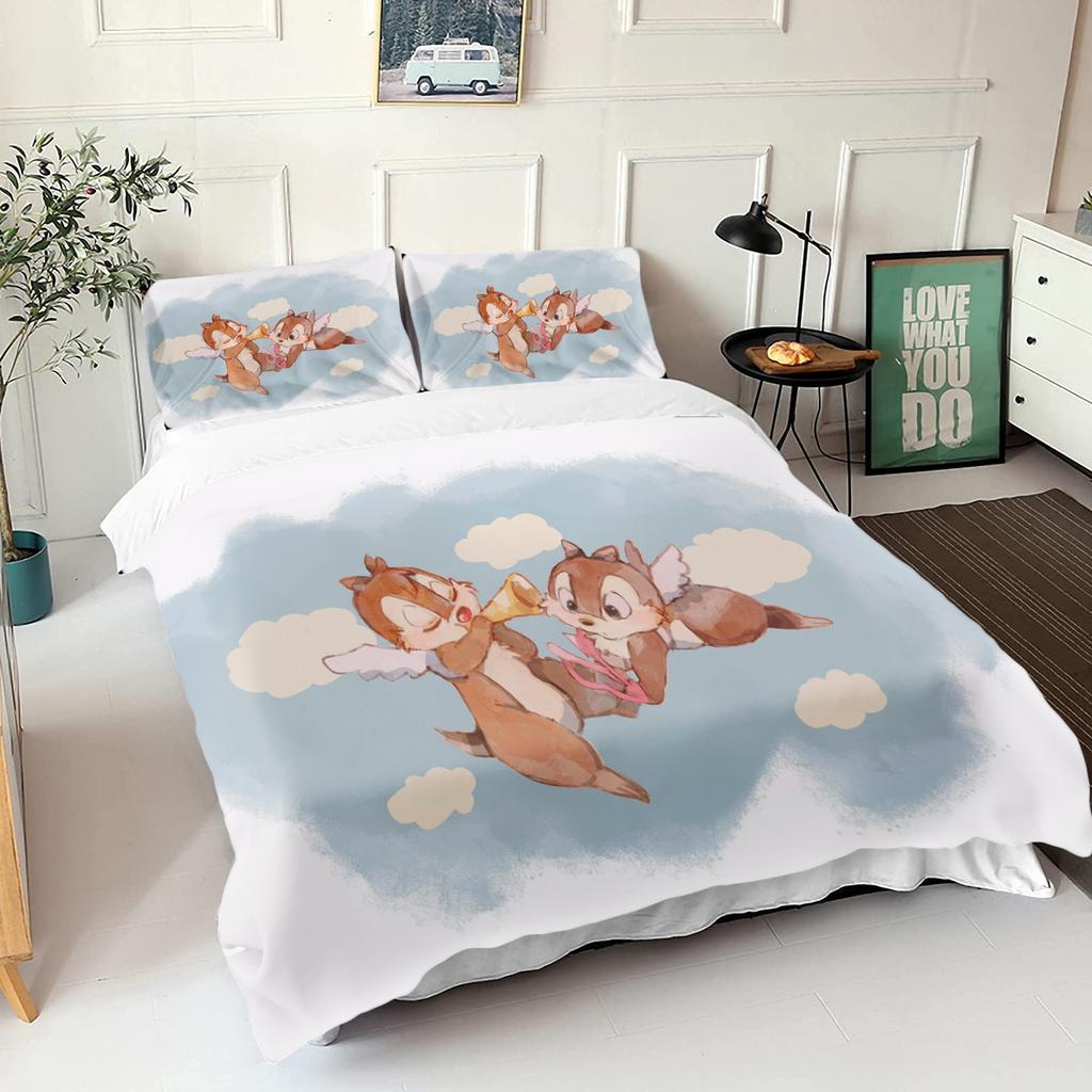 Чип и Дейл Спальный набор постельного белья пододеяльник Рождественские Подарки Комфорт Мультфильм С наволочкой подходит для детей и взрослых