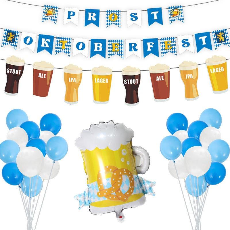 Oktoberfest Dekoration Set Bayrische Wimpel Girlande Banner Luftballon Für Party