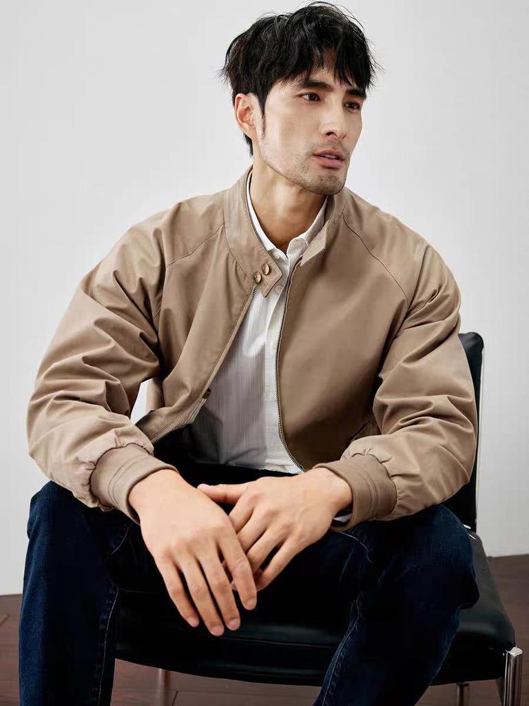 Куртка мотоциклетная Leadway Nautica Retro из хлопка со стойкой - Весенне-осенний деловой повседневный стиль