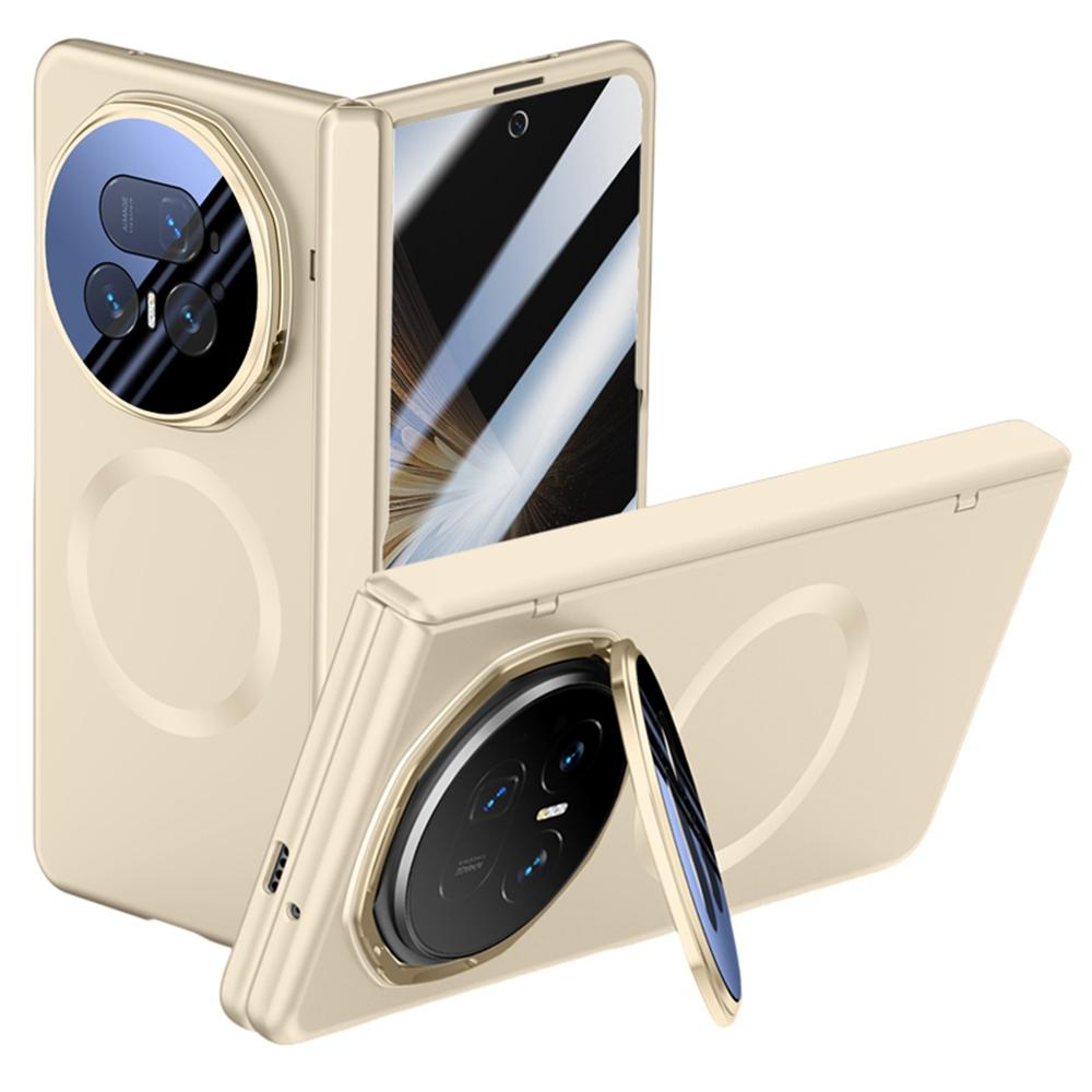 Для Honor Magic V5 5G Магнитный чехол Жесткий ПК Чехол для телефона с Приватным Закаленным Стеклом/Объективом Подставка