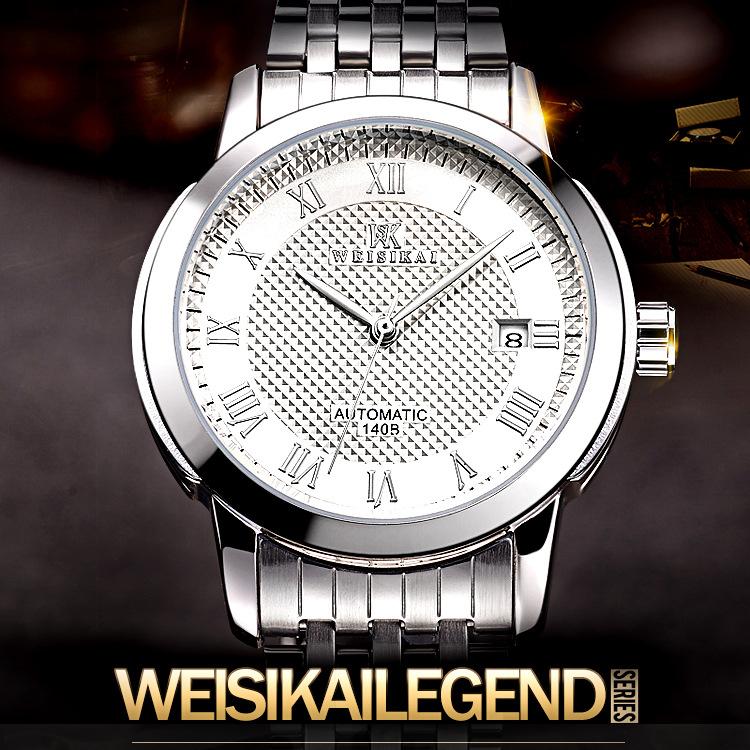 WEISIKAI 140B Мужские часы Новые роскошные мужские часы топ-бренда с коробкой Водонепроницаемые светящиеся календари Автоматические мужские механические часы