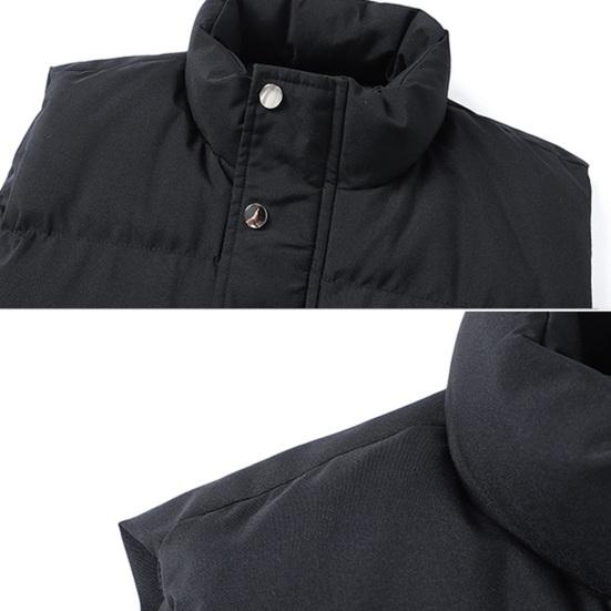 Мужской хлопковый жилет с воротником-стойкой, без рукавов, теплый эластичный подол, ветрозащитный жилет, однотонный, на молнии, с пуговицами, планкой, утолщенный жилет, пальто с карманами