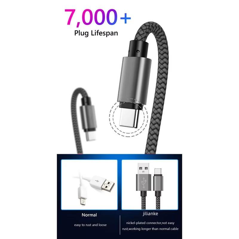 Нейлоновый Кабель для Данных Быстрой Зарядки 1м 2м 3м USB A на Type C Зарядный Кабель для Huawei Samsung Android Устройств с Type C