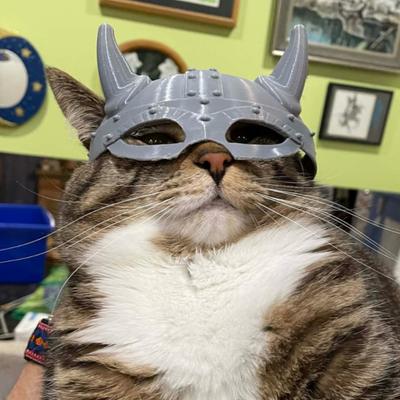 3D-печатная маска кошки, забавный щит для морды кошки-викинга для маскарада, косплея, костюма на Хэллоуин, аксессуаров для вечеринки.