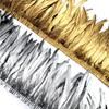 2meters Spray Golden Rooster Tail Feather Trim Ribbon Dyed Silver Pheasant Feathers Dress Accessories Carnival Plumes Decoration